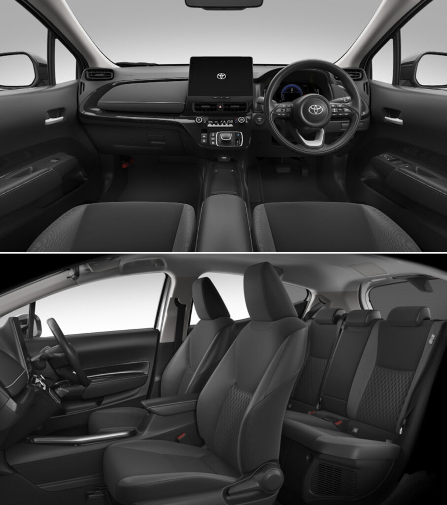 新型アクア。静粛性の向上や、後席USB-Cポートの標準化など、ビジネスシーンでの使い心地を向上させる仕様の変更