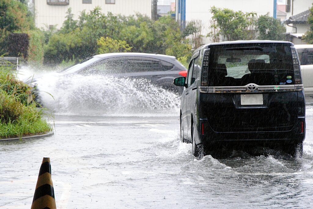 冠水した道路